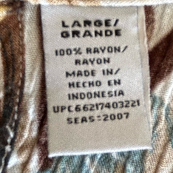 Tropical Palm & Hibiscus theme sleeveless shirt size L - Picture 5 of 5